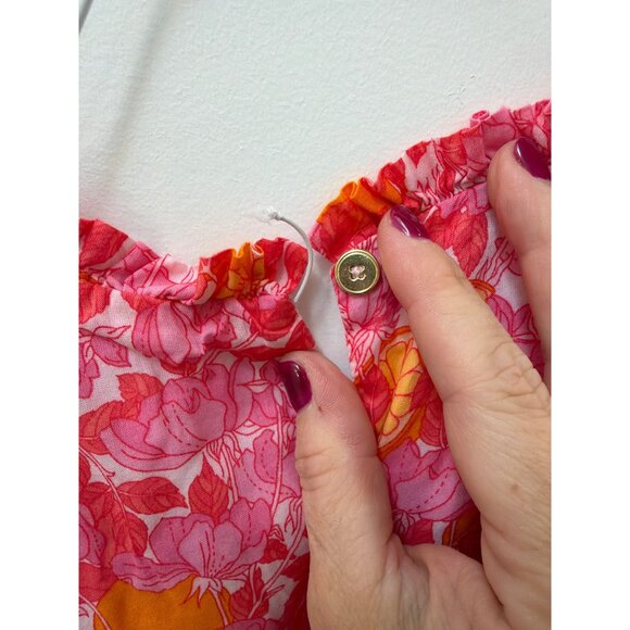 Crewcuts Girls Floral Pink & Orange Ruffled Dress Size 10 - Picture 5 of 5